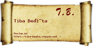 Tiba Beáta névjegykártya